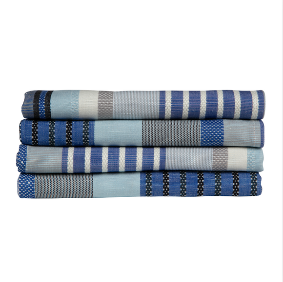 Set of 4 Napkins Organic Cotton Linen /Coton Lin - Pierre Bleu - 4 Serviettes
