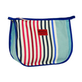 Alienor toiletry pouch in heavy duty striped canvas with wipeable lining, made in france by Artiga
