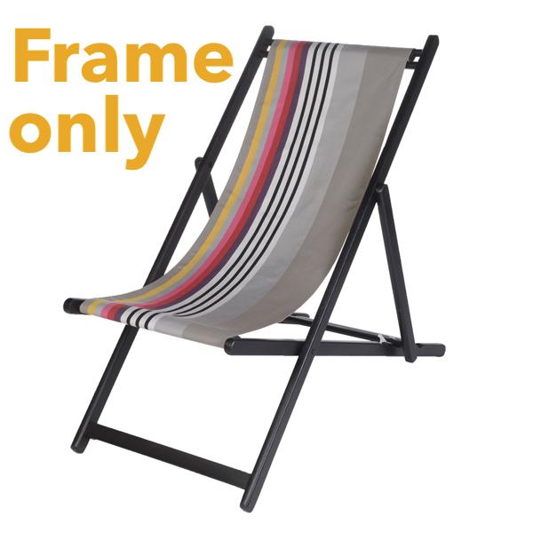 Folding Deck chair frame Black Chaise pliable maisonbasque