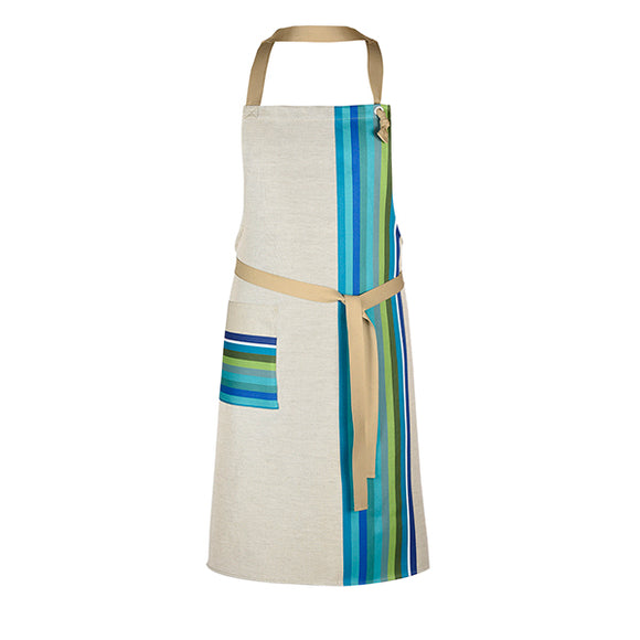 Apron cotton/lin - Mauléon Turquoise Organic - Tablier coton/lin