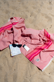 Honeycomb XL Bath Towel - Cerise- Drap de Bain XL Nid d'Abeille