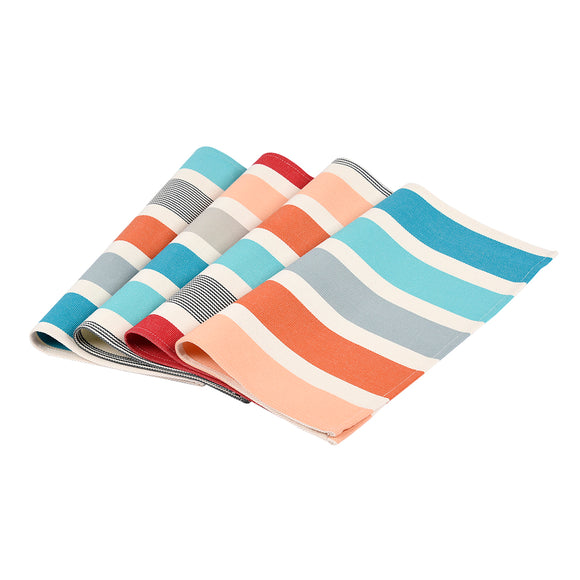 Set of 3 Napkins cotton - Garlin Pêche (organic) - Lot de 3 serviettes coton