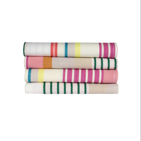 Set of 4 napkins cotton/linen - Pierre Multi (organic) - 4 serviettes coton/lin