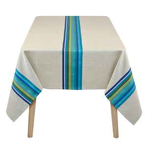 Coated Table Cloth  - Mauléon Turquoise - Nappe Enduite