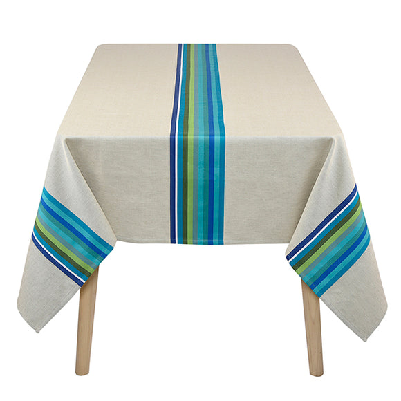 Coated Table Cloth  - Mauléon Turquoise - Nappe Enduite