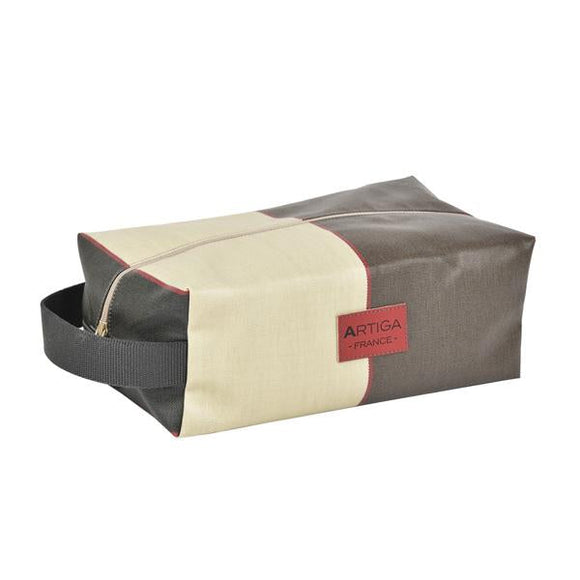 Alfred toiletry bag in oil cloth with a convenient handle made in France by Artiga, perfect for a shaving kit
