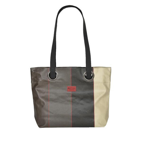 Bea large handbag in oil cloth with grommets