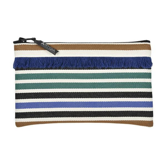 Pouch in espadrille fabric with fringe by Artiga, France