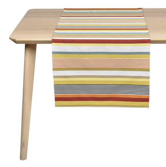 Coated table runner, woven in France, sewn in canada, designed by Artiga